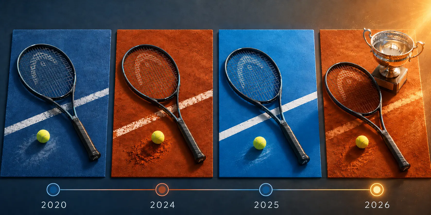 Línea temporal de las cuatro finales de Grand Slam de Alexander Zverev, desde el US Open 2020 hasta Roland Garros 2026